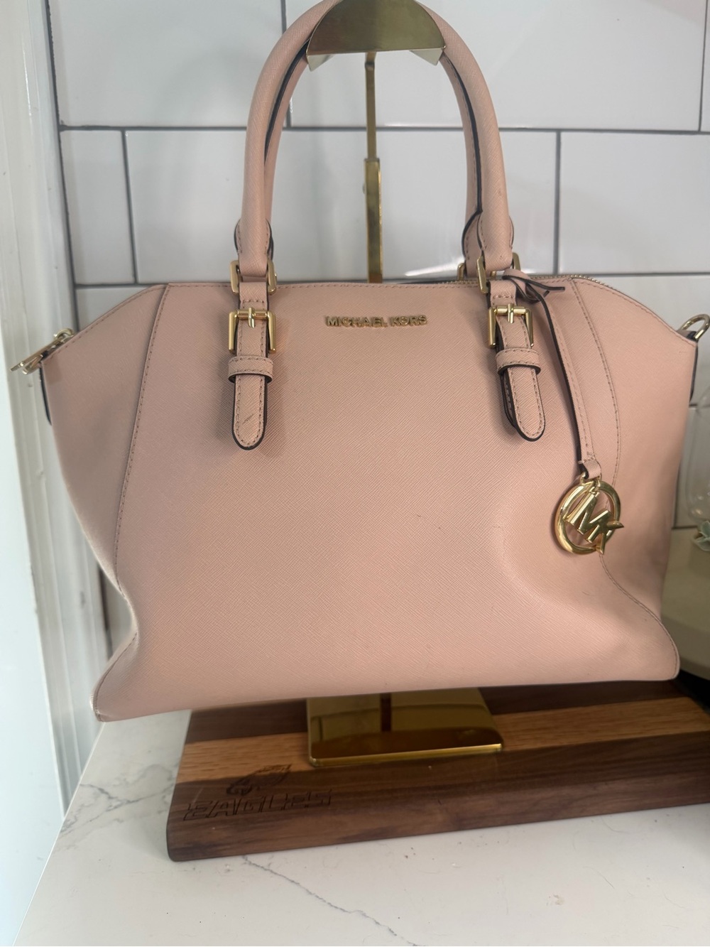 Michael Kors soft blush Ciara satchel handbag